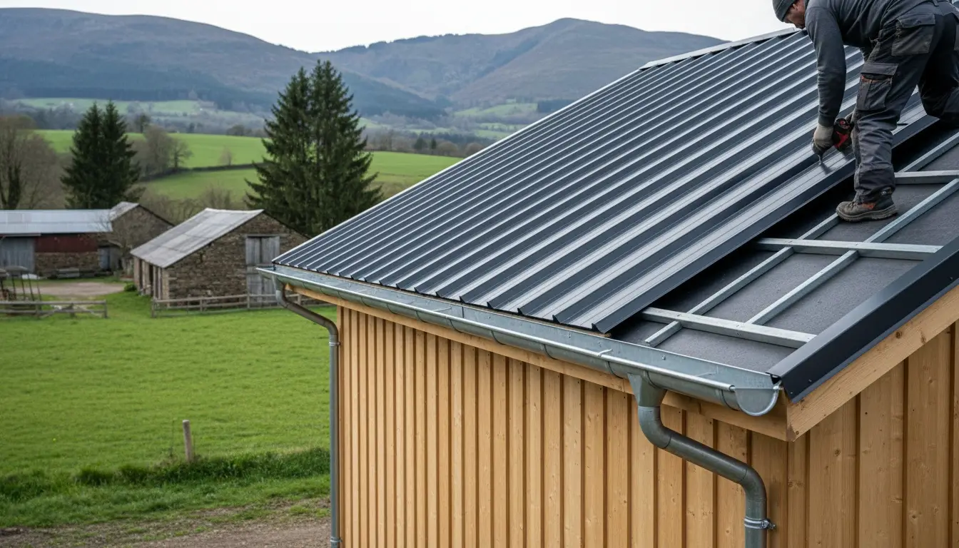 Chéneaux et gouttières de bâtiment agricole